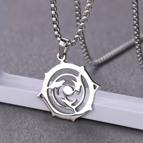 Stainless Steel Jewelry Necklace, 304 Stainless Steel, polished, for man & hollow, 31x30mm, Length:70 cm, Sold By PC