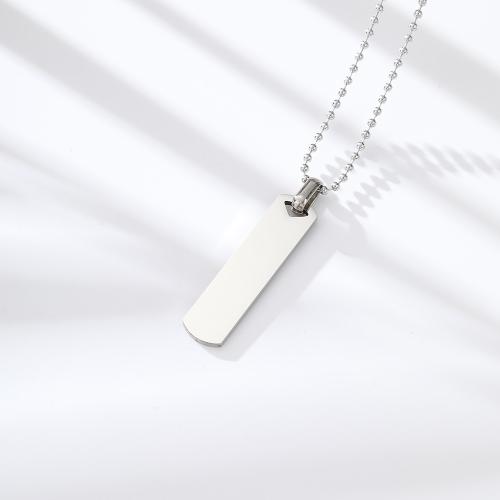 Titanium Steel Necklace Rectangle polished Unisex Sold By PC