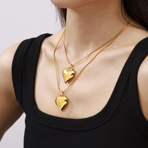 Titanstahl Halskette, mit Verlängerungskettchen von 5cm, goldfarben plattiert, Modeschmuck, goldfarben, Länge:42 cm, verkauft von PC
