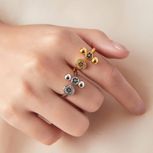 Brass Finger Ring plated fashion jewelry & with rhinestone nickel lead & cadmium free US Ring Sold By PC