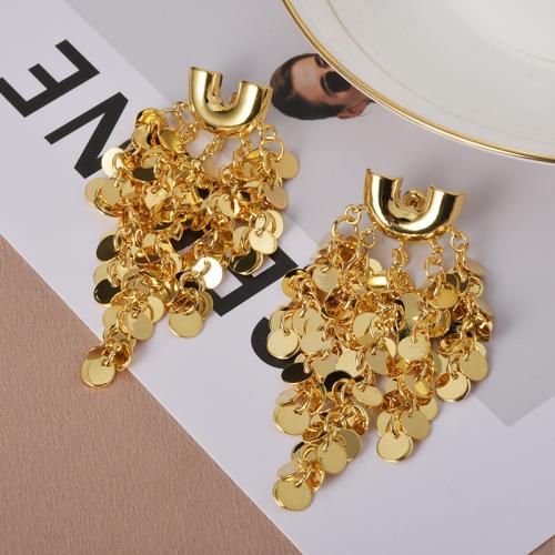 Brass Drop Earring, plated, fashion jewelry, more colors for choice, nickel, lead & cadmium free, 32x73mm, Sold By Pair