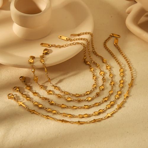 Nehrđajućeg čelika Nakit narukvice, 304 nehrđajućeg čelika, zlatna boja pozlaćen, modni nakit & različitih dizajna za izbor, zlatan, Prodano By PC