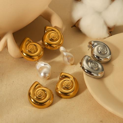Titan Stahl Ohrring, Titanstahl, mit Kunststoff Perlen, plattiert, Modeschmuck & verschiedene Muster für Wahl, keine, verkauft von Paar