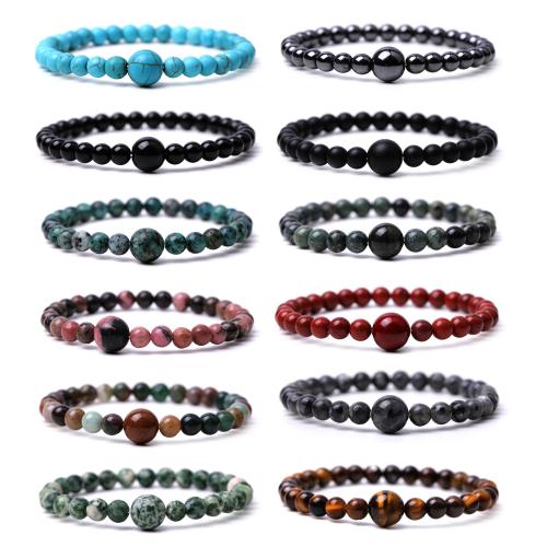 Gemstone Bracelets, with Elastic Thread, handmade, fashion jewelry & different materials for choice & Unisex, Length:18-18.5 cm, Sold By PC