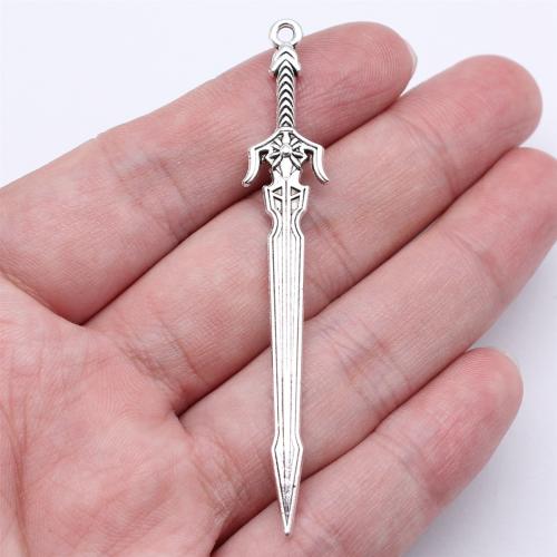 Tibetan Style Pendants, Sword, antique silver color plated, DIY, 69mm, Sold By PC
