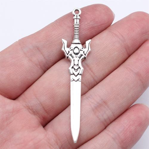 Tibetan Style Pendants, Sword, antique silver color plated, DIY, 59x13mm, Sold By PC