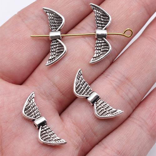 Tibetan Style Jewelry Beads, Wing Shape, antique silver color plated, DIY, 22x8mm, Sold By PC