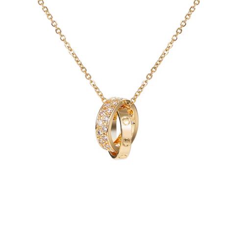 Titanstahl Halskette, Kreisring, Oval-Kette & für Frau & mit Strass & hohl, keine, Länge:ca. 17.7 ZollInch, verkauft von PC