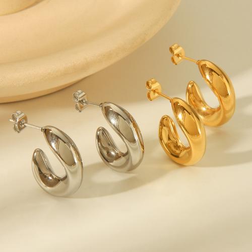 304 Stainless Steel Stud Earring, plated, fashion jewelry & for woman, more colors for choice, 18x22mm, Sold By Pair