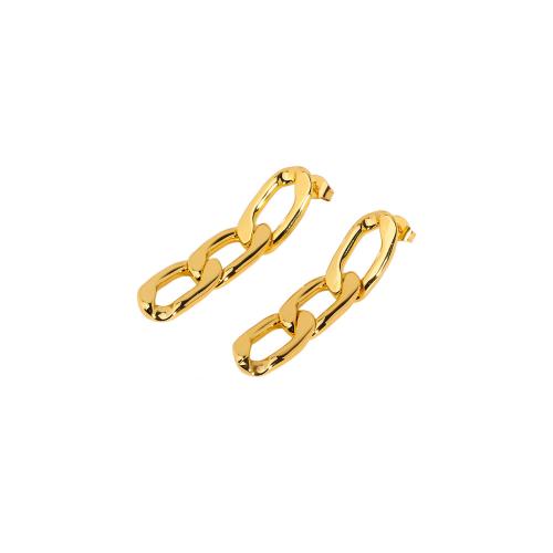 304 Stainless Steel Drop Earring Geometrical Pattern gold color plated & for woman & hollow Sold By Pair