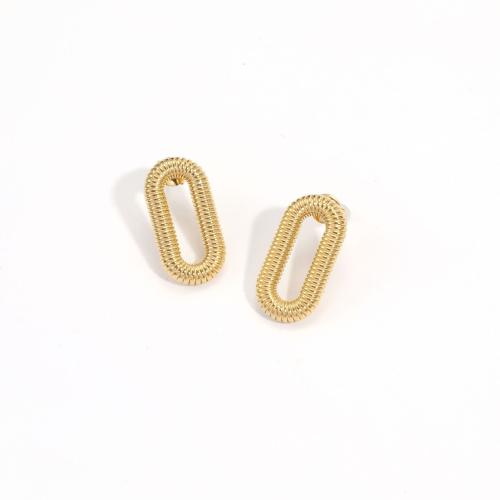 304 Stainless Steel Drop Earring Geometrical Pattern plated & for woman & hollow Sold By Pair
