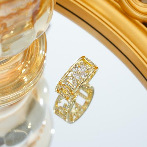 Žalvarinis Cuff Finger Ring, aukso spalva padengtas, įvairių stilių pasirinkimas & mikro nutiesti kubinių Zirconia & moters & emalė, Dydis:6-8, Pardavė PC