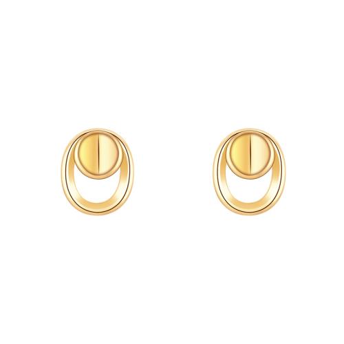 Brass Stud Earring fashion jewelry & for woman & hollow golden Sold By Pair