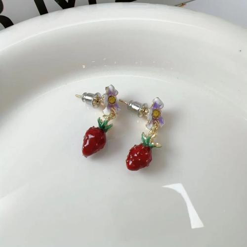 Tibetan Style Stud Earring, fashion jewelry & for woman & enamel, 25mm, Sold By Pair