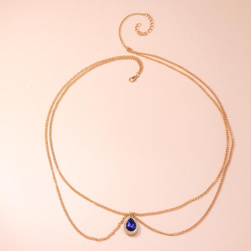 Body Chain Smycken, Zink Alloy, för kvinna & med strass, fler färger för val, Längd Ca 74 cm, Ca 80 cm, Säljs av PC