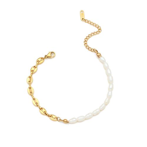 Edelstahl Schmucksets, 304 Edelstahl, mit Kunststoff Perlen, mit Verlängerungskettchen von 5cm, Modeschmuck & für Frau, Länge:ca. 40 cm, ca. 16 cm, verkauft von PC