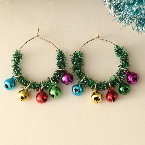 Tibetan Style Drop Earrings, with Wool Fabric, Christmas Design & fashion jewelry & for woman, more colors for choice, Sold By Pair