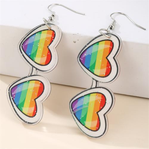 Zinc Alloy Drop Earrings with Acrylic fashion jewelry & for woman Sold By Pair