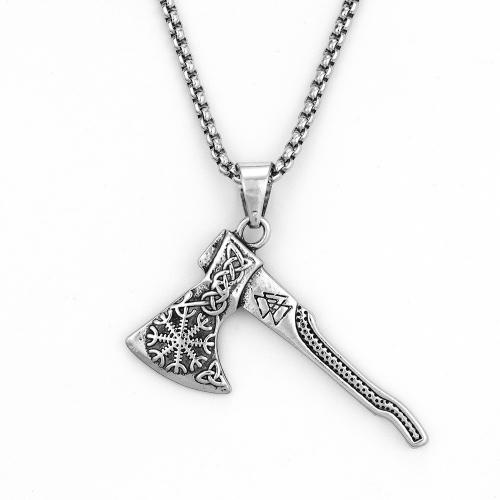 Zinc Alloy Jewelry Necklace with iron chain Axe fashion jewelry & for man Length Approx 60 cm Sold By PC