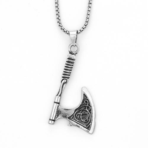 Cink Alloy nakit ogrlice, Axe, modni nakit & za čovjeka, Dužina Približno 60 cm, Prodano By PC