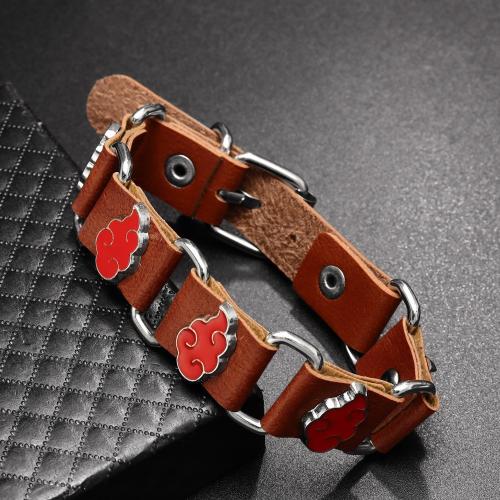 PU Leather Cord Bracelets, Tibetan Style, with PU Leather, fashion jewelry & for man, more colors for choice, Length:Approx 21 cm, Sold By PC