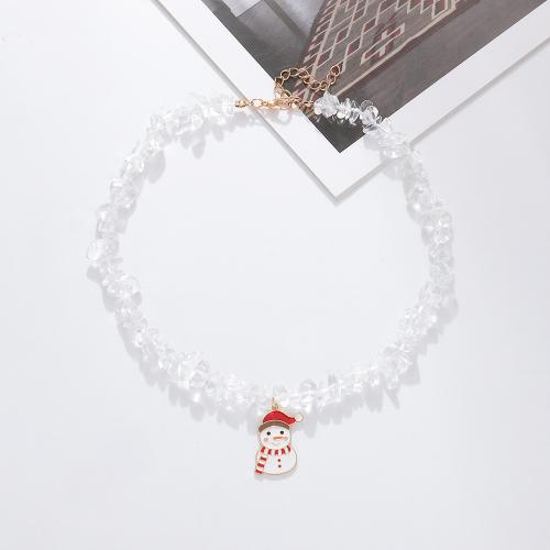 Zinc Alloy Jewelry Necklace with Resin with 4.5cm extender chain Christmas Design & fashion jewelry & for woman Length Approx 40 cm Sold By PC