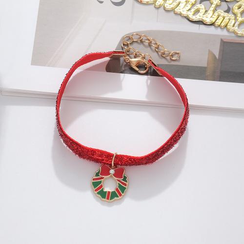 Tibetan Style Bracelet, with PU Leather, with 5cm extender chain, Christmas Design & fashion jewelry & different styles for choice & for woman & enamel, Length:Approx 18.2 cm, Sold By PC