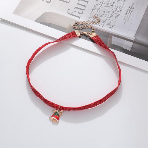 Collar Necklace, Tibetan Style, with PU Leather, with 9.5cm extender chain, Christmas Design & fashion jewelry & different styles for choice & for woman, Length:Approx 36 cm, Sold By PC