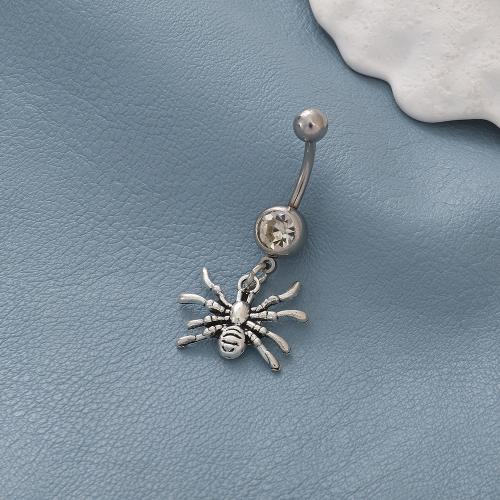 Stainless Steel Belly Ring 304 Stainless Steel fashion jewelry & for woman & with rhinestone Sold By PC