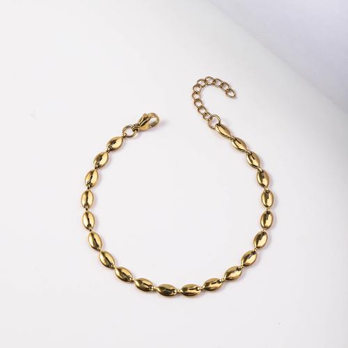 Stainless Steel Jewelry Bracelet, 304 Stainless Steel, with 5cm extender chain, fashion jewelry & for woman, golden, 4mm, Length:Approx 18 cm, Sold By PC