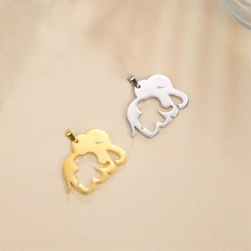 Stainless Steel Pendants 304 Stainless Steel Elephant DIY Sold By PC