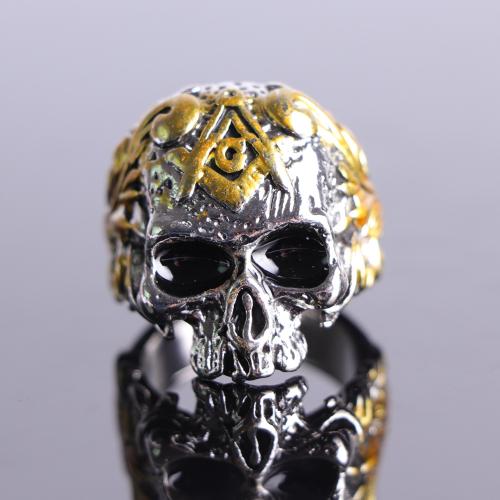 Zink Alloy Finger Ring, Skull, plated, mode smycken & olika storlek för val & för människan, fler färger för val, nickel, bly och kadmium gratis, Säljs av PC