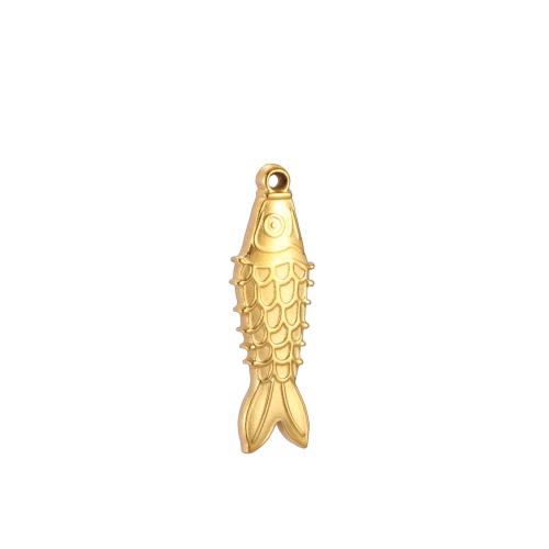 Stainless Steel Animal Pendants, 304 Stainless Steel, Fish, Vacuum Ion Plating, DIY, more colors for choice, 27.50x8.50mm, Sold By PC