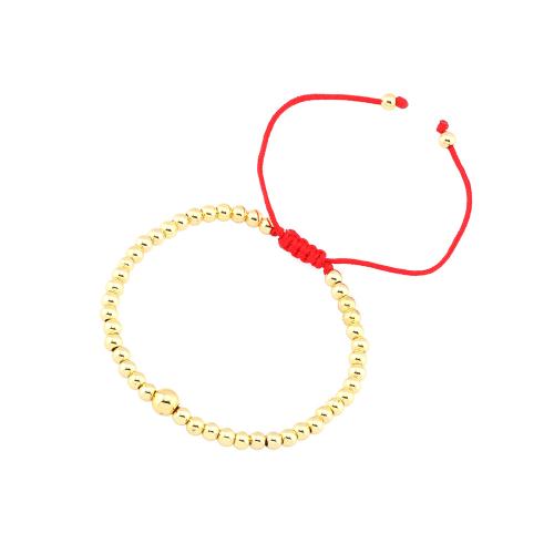 Brass Bracelet & Bangle, with Knot Cord, Round, plated, Adjustable & fashion jewelry & for woman, more colors for choice, nickel, lead & cadmium free, Length:Approx 16-17 cm, Sold By PC