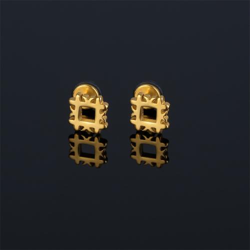 Stainless Steel Stud Earrings 316 Stainless Steel Geometrical Pattern plated for man Sold By PC