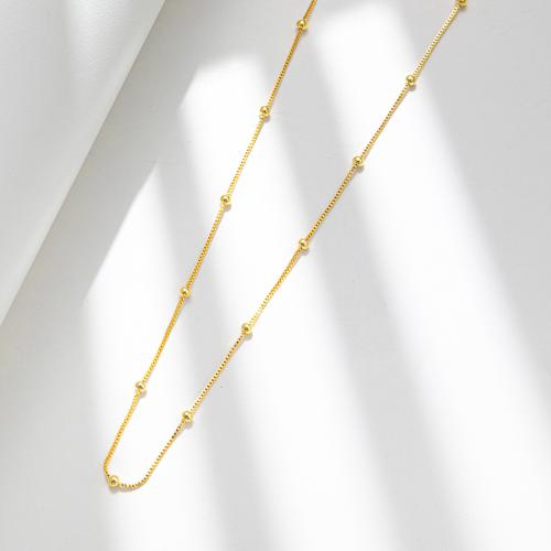 Messing Halskette, goldfarben plattiert, für Frau, frei von Nickel, Blei & Kadmium, Länge:45 cm, verkauft von PC