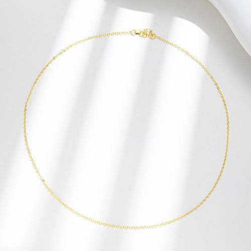 Brass Necklace, gold color plated, for woman, nickel, lead & cadmium free, Length:45 cm, Sold By PC