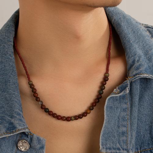 Seed verre collier de perles, Seedbead, avec alliage de zinc, avec 7cm chaînes de rallonge, bijoux de mode, Longueur:45 cm, Vendu par PC