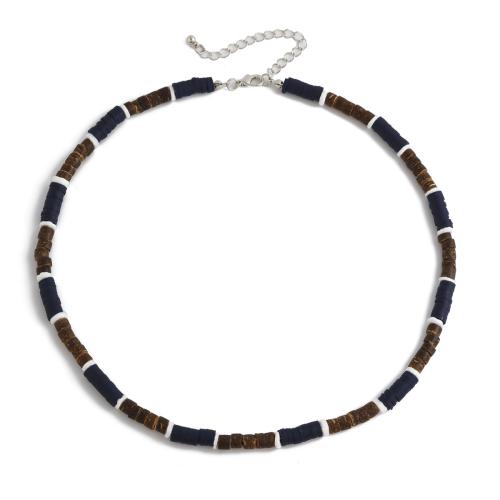 Mode Halskette, Kokosrinde, mit Polymer Ton, mit Verlängerungskettchen von 7cm, Modeschmuck, keine, Länge:47 cm, verkauft von PC
