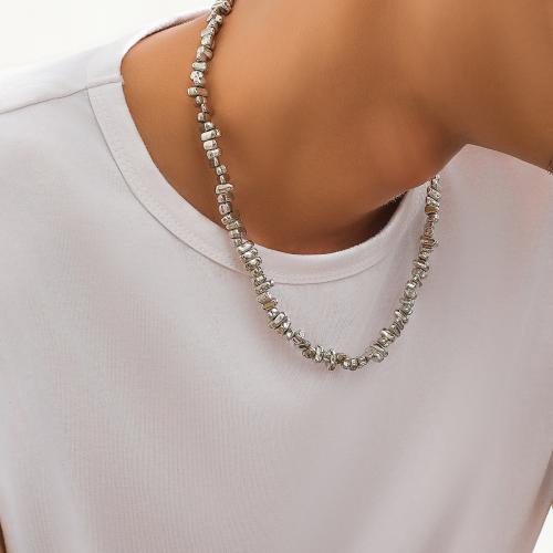 CCB Necklaces, Copper Coated Plastic, with 7cm extender chain, fashion jewelry, silver color, Length:45 cm, Sold By PC