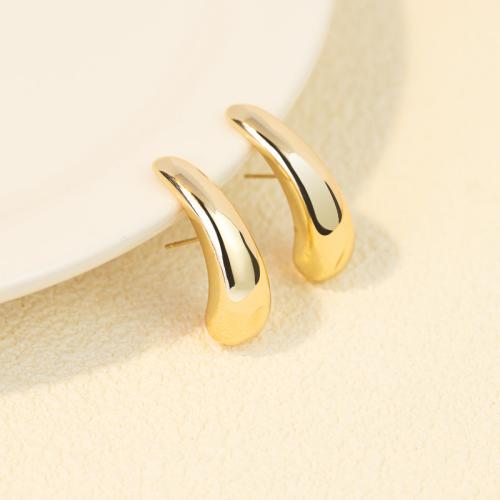 Zinc Alloy Stud Earring gold color plated fashion jewelry golden nickel lead & cadmium free Sold By Pair