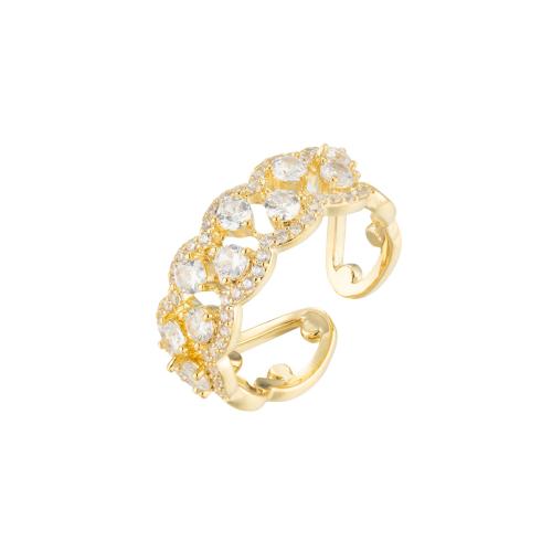 Cubique anneau en laiton Circonia Micro Pave, bijoux de mode & pavé de micro zircon & pour femme, plus de couleurs à choisir, Inner diameter: 1.7cm., Vendu par PC