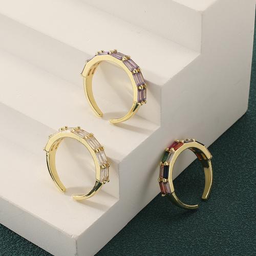 Sko Circonia Pierścień mosiężny Micro Pave, Mosiądz, Pozłacane 18K, biżuteria moda & mikro utorować cyrkonia & dla kobiety, dostępnych więcej kolorów, sprzedane przez PC