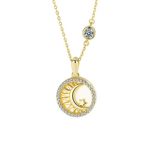 Cubic Zircon Micro Pave 925 Sterling Silver Necklace with Shell with 5CM extender chain micro pave cubic zirconia & for woman Length Approx 40 cm Sold By PC