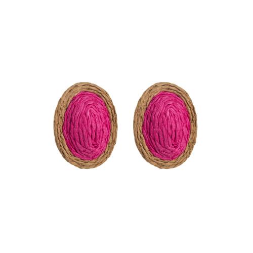 Tibetan Style Stud Earring, with Rafidah Grass, for woman, more colors for choice, Sold By Pair