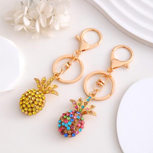 Tibetan Style Key Clasp, portable & Unisex & with rhinestone, more colors for choice, Sold By PC