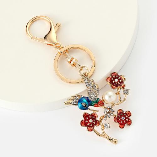Tibetan Style Key Clasp, portable & Unisex & enamel & with rhinestone, more colors for choice, Sold By PC