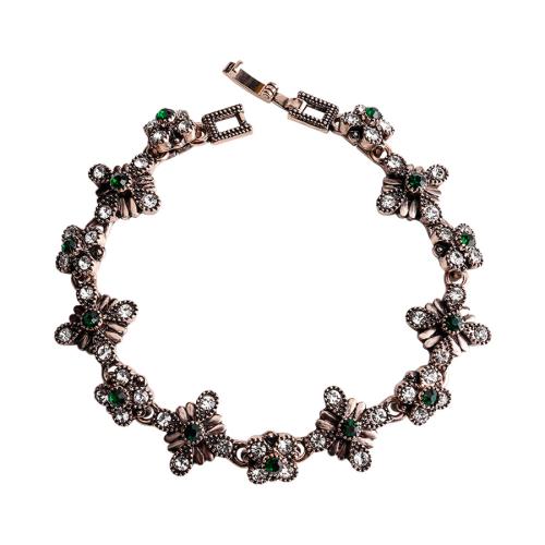 Tibetan Style Bracelet, plated, micro pave cubic zirconia & for woman, more colors for choice, Length:Approx 16 cm, Sold By PC