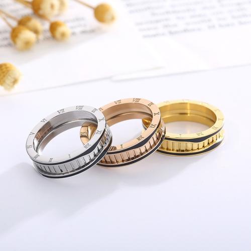 Stainless Steel Finger Ring, 304 Stainless Steel, Vacuum Ion Plating, for woman, more colors for choice, Sold By PC