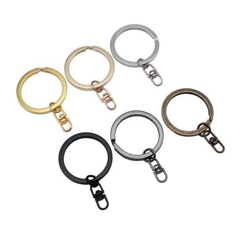 Iron Key Clasp Setting Round plated DIY nickel lead & cadmium free Sold By PC